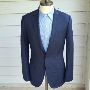 J CREW Ludlow Solid Dark Grey Wool Tollegno 1900 Cloth Sz 36 R‎ Mens Sport Coat